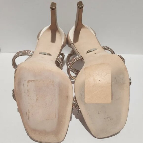 New BADGLEY MISCHKA Zendaya Satin Stiletto Sandals | 8.0 - Picture 9 of 9